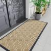 imageSmiry Front Door Mat Outside Entrance Heavy Duty Natural Rubber Doormat Trap Dirt and Moisture Easy Clean Low Profile Patio Porch Welcome Floor Mats for Entry 295x17 Inch Navy BlueBeige