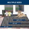 imageSmiry Front Door Mat Outside Entrance Heavy Duty Natural Rubber Doormat Trap Dirt and Moisture Easy Clean Low Profile Patio Porch Welcome Floor Mats for Entry 295x17 Inch Navy BlueSilver Grey