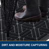 imageSmiry Front Door Mat Outside Entrance Heavy Duty Natural Rubber Doormat Trap Dirt and Moisture Easy Clean Low Profile Patio Porch Welcome Floor Mats for Entry 295x17 Inch Navy BlueBlack