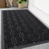 imageSmiry Front Door Mat Outside Entrance Heavy Duty Natural Rubber Doormat Trap Dirt and Moisture Easy Clean Low Profile Patio Porch Welcome Floor Mats for Entry 295x17 Inch Navy BlueBlack