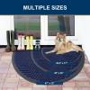imageSmiry Half Circle Front Door Mat Outside Entrance Heavy Duty Sturdy Natural Rubber Doormat Trap Dirt and Moisture Low Profile Floor Mats for Indoor Outdoor Entry 295x17 Inch BlackNavy Blue
