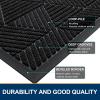imageSmiry Half Circle Front Door Mat Outside Entrance Heavy Duty Sturdy Natural Rubber Doormat Trap Dirt and Moisture Low Profile Floor Mats for Indoor Outdoor Entry 295x17 Inch BlackBlack