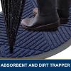 imageSmiry Half Circle Front Door Mat Outside Entrance Heavy Duty Sturdy Natural Rubber Doormat Trap Dirt and Moisture Low Profile Floor Mats for Indoor Outdoor Entry 295x17 Inch BlackNavy Blue