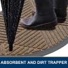 imageSmiry Half Circle Front Door Mat Outside Entrance Heavy Duty Sturdy Natural Rubber Doormat Trap Dirt and Moisture Low Profile Floor Mats for Indoor Outdoor Entry 295x17 Inch BlackBrown
