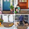 imageSmiry Half Circle Front Door Mat Outside Entrance Heavy Duty Sturdy Natural Rubber Doormat Trap Dirt and Moisture Low Profile Floor Mats for Indoor Outdoor Entry 295x17 Inch BlackBrown