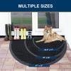 imageSmiry Half Circle Front Door Mat Outside Entrance Heavy Duty Sturdy Natural Rubber Doormat Trap Dirt and Moisture Low Profile Floor Mats for Indoor Outdoor Entry 295x17 Inch BlackBlack