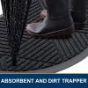 imageSmiry Half Circle Front Door Mat Outside Entrance Heavy Duty Sturdy Natural Rubber Doormat Trap Dirt and Moisture Low Profile Floor Mats for Indoor Outdoor Entry 295x17 Inch BlackBlack