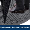 imageSmiry Half Circle Front Door Mat Outside Entrance Heavy Duty Sturdy Natural Rubber Doormat Trap Dirt and Moisture Low Profile Floor Mats for Indoor Outdoor Entry 295x17 Inch BlackGrey