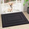 imageSmiry Dog Door Mat for Muddy Paws Indoor Entrance Absorbs Moisture and Dirt LowProfile Washable Front Door Mat for Floor Home Entryway 30x20 Inches GreyDark Grey