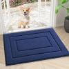 imageSmiry Dog Door Mat for Muddy Paws Indoor Entrance Absorbs Moisture and Dirt LowProfile Washable Front Door Mat for Floor Home Entryway 30x20 Inches GreyNavy Blue