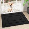 imageSmiry Dog Door Mat for Muddy Paws Indoor Entrance Absorbs Moisture and Dirt LowProfile Washable Front Door Mat for Floor Home Entryway 30x20 Inches GreyBlack