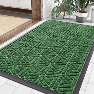 imageSmiry Front Door Mat Outside Entrance Heavy Duty Natural Rubber Doormat Trap Dirt and Moisture Easy Clean Low Profile Patio Porch Welcome Floor Mats for Entry 295x17 Inch Navy BlueGreen