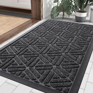 imageSmiry Front Door Mat Outside Entrance Heavy Duty Natural Rubber Doormat Trap Dirt and Moisture Easy Clean Low Profile Patio Porch Welcome Floor Mats for Entry 295x17 Inch Navy BlueGrey