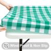 imageSmiry Rectangle Picnic Table Cloth Elastic Waterproof Fitted Vinyl Tablecloth for 6 FT Tables Flannel Backed Buffalo Plaid Table Covers for Dining Camping Outdoor Black and White 30quot x 72quotGreen and White