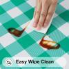imageSmiry Rectangle Picnic Table Cloth Elastic Waterproof Fitted Vinyl Tablecloth for 6 FT Tables Flannel Backed Buffalo Plaid Table Covers for Dining Camping Outdoor Black and White 30quot x 72quotGreen and White