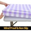 imageSmiry Rectangle Picnic Table Cloth Elastic Waterproof Fitted Vinyl Tablecloth for 6 FT Tables Flannel Backed Buffalo Plaid Table Covers for Dining Camping Outdoor Black and White 30quot x 72quotPurple and White
