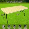 imageSmiry Rectangle Picnic Table Cloth Elastic Waterproof Fitted Vinyl Tablecloth for 6 FT Tables Flannel Backed Buffalo Plaid Table Covers for Dining Camping Outdoor Black and White 30quot x 72quotYellow and White