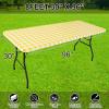 imageSmiry Rectangle Picnic Table Cloth Elastic Waterproof Fitted Vinyl Tablecloth for 6 FT Tables Flannel Backed Buffalo Plaid Table Covers for Dining Camping Outdoor Black and White 30quot x 72quotYellow and White