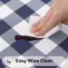 imageSmiry Rectangle Picnic Table Cloth Elastic Waterproof Fitted Vinyl Tablecloth for 6 FT Tables Flannel Backed Buffalo Plaid Table Covers for Dining Camping Outdoor Black and White 30quot x 72quotNavy and White