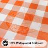 imageSmiry Rectangle Picnic Table Cloth Elastic Waterproof Fitted Vinyl Tablecloth for 6 FT Tables Flannel Backed Buffalo Plaid Table Covers for Dining Camping Outdoor Black and White 30quot x 72quotOrange and White