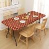 imageSmiry Rectangle Picnic Table Cover Waterproof Elastic Fitted Camping Tablecloths for 6 Foot Tables Wipeable Flannel Backed Vinyl Tablecloth Protector for Indoor Outdoor Coffee 30x72 InchesRust