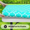 imageSmiry Rectangle Picnic Table Cover Waterproof Elastic Fitted Camping Tablecloths for 6 Foot Tables Wipeable Flannel Backed Vinyl Tablecloth Protector for Indoor Outdoor Coffee 30x72 InchesTeal