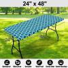 imageSmiry Rectangle Picnic Table Cover Waterproof Elastic Fitted Camping Tablecloths for 6 Foot Tables Wipeable Flannel Backed Vinyl Tablecloth Protector for Indoor Outdoor Coffee 30x72 InchesTurquoise