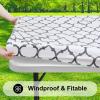 imageSmiry Rectangle Picnic Table Cover Waterproof Elastic Fitted Camping Tablecloths for 6 Foot Tables Wipeable Flannel Backed Vinyl Tablecloth Protector for Indoor Outdoor Coffee 30x72 InchesWhite