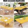 imageSmiry Rectangle Picnic Table Cover Waterproof Elastic Fitted Camping Tablecloths for 6 Foot Tables Wipeable Flannel Backed Vinyl Tablecloth Protector for Indoor Outdoor Coffee 30x72 InchesMustard Yellow