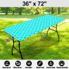 imageSmiry Rectangle Picnic Table Cover Waterproof Elastic Fitted Camping Tablecloths for 6 Foot Tables Wipeable Flannel Backed Vinyl Tablecloth Protector for Indoor Outdoor Coffee 30x72 InchesTeal