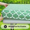 imageSmiry Rectangle Picnic Table Cover Waterproof Elastic Fitted Camping Tablecloths for 6 Foot Tables Wipeable Flannel Backed Vinyl Tablecloth Protector for Indoor Outdoor Coffee 30x72 InchesSage Green