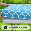 imageSmiry Rectangle Picnic Table Cover Waterproof Elastic Fitted Camping Tablecloths for 6 Foot Tables Wipeable Flannel Backed Vinyl Tablecloth Protector for Indoor Outdoor Coffee 30x72 InchesLight Blue