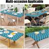 imageSmiry Rectangle Picnic Table Cover Waterproof Elastic Fitted Camping Tablecloths for 6 Foot Tables Wipeable Flannel Backed Vinyl Tablecloth Protector for Indoor Outdoor Coffee 30x72 InchesTurquoise