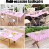 imageSmiry Rectangle Picnic Table Cover Waterproof Elastic Fitted Camping Tablecloths for 6 Foot Tables Wipeable Flannel Backed Vinyl Tablecloth Protector for Indoor Outdoor Coffee 30x72 InchesPink