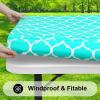 imageSmiry Rectangle Picnic Table Cover Waterproof Elastic Fitted Camping Tablecloths for 6 Foot Tables Wipeable Flannel Backed Vinyl Tablecloth Protector for Indoor Outdoor Coffee 30x72 InchesTeal