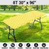 imageSmiry Rectangle Picnic Table Cover Waterproof Elastic Fitted Camping Tablecloths for 6 Foot Tables Wipeable Flannel Backed Vinyl Tablecloth Protector for Indoor Outdoor Coffee 30x72 InchesYellow