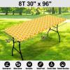 imageSmiry Rectangle Picnic Table Cover Waterproof Elastic Fitted Camping Tablecloths for 6 Foot Tables Wipeable Flannel Backed Vinyl Tablecloth Protector for Indoor Outdoor Coffee 30x72 InchesMustard Yellow