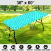imageSmiry Rectangle Picnic Table Cover Waterproof Elastic Fitted Camping Tablecloths for 6 Foot Tables Wipeable Flannel Backed Vinyl Tablecloth Protector for Indoor Outdoor Coffee 30x72 InchesTeal