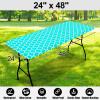 imageSmiry Rectangle Picnic Table Cover Waterproof Elastic Fitted Camping Tablecloths for 6 Foot Tables Wipeable Flannel Backed Vinyl Tablecloth Protector for Indoor Outdoor Coffee 30x72 InchesTeal