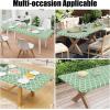 imageSmiry Rectangle Picnic Table Cover Waterproof Elastic Fitted Camping Tablecloths for 6 Foot Tables Wipeable Flannel Backed Vinyl Tablecloth Protector for Indoor Outdoor Coffee 30x72 InchesSage Green