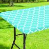 imageSmiry Rectangle Picnic Table Cover Waterproof Elastic Fitted Camping Tablecloths for 6 Foot Tables Wipeable Flannel Backed Vinyl Tablecloth Protector for Indoor Outdoor Coffee 30x72 InchesTeal