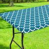 imageSmiry Rectangle Picnic Table Cover Waterproof Elastic Fitted Camping Tablecloths for 6 Foot Tables Wipeable Flannel Backed Vinyl Tablecloth Protector for Indoor Outdoor Coffee 30x72 InchesTurquoise
