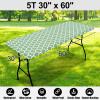imageSmiry Rectangle Picnic Table Cover Waterproof Elastic Fitted Camping Tablecloths for 6 Foot Tables Wipeable Flannel Backed Vinyl Tablecloth Protector for Indoor Outdoor Coffee 30x72 InchesSage Green
