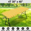 imageSmiry Rectangle Picnic Table Cover Waterproof Elastic Fitted Camping Tablecloths for 6 Foot Tables Wipeable Flannel Backed Vinyl Tablecloth Protector for Indoor Outdoor Coffee 30x72 InchesMustard Yellow