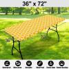 imageSmiry Rectangle Picnic Table Cover Waterproof Elastic Fitted Camping Tablecloths for 6 Foot Tables Wipeable Flannel Backed Vinyl Tablecloth Protector for Indoor Outdoor Coffee 30x72 InchesYellow