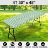 imageSmiry Rectangle Picnic Table Cover Waterproof Elastic Fitted Camping Tablecloths for 6 Foot Tables Wipeable Flannel Backed Vinyl Tablecloth Protector for Indoor Outdoor Coffee 30x72 InchesSage Green