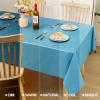 imageSmiry Rectangle Table Cloth Linen Textured Waterproof Spillproof AntiWrinkle Burlap Tablecloth Washable Decorative Fabric Table Cover for Dining Party Banquet 52 x 70 Inch Sage GreenTeal