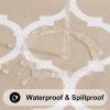 imageSmiry Round Plastic Table Cloth Waterproof Vinyl Tablecloth with Flannel Backing for Round Tables Wipeable Spillproof Tablecloths for Dining Camping Indoor and Outdoor 60quot Round RedKhaki