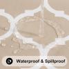 imageSmiry Round Plastic Table Cloth Waterproof Vinyl Tablecloth with Flannel Backing for Round Tables Wipeable Spillproof Tablecloths for Dining Camping Indoor and Outdoor 60quot Round RedKhaki