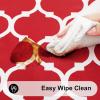 imageSmiry Round Plastic Table Cloth Waterproof Vinyl Tablecloth with Flannel Backing for Round Tables Wipeable Spillproof Tablecloths for Dining Camping Indoor and Outdoor 60quot Round RedRed